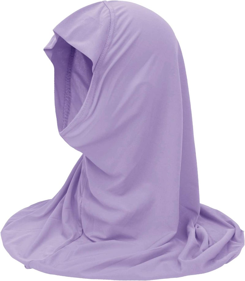 NICEYST Girls Instant Hijab Muslim Arab Scarf Shawls Neck Wrap Kids Islamic Solid Color Headscarf Turban for 7-12 Years Old - Image 3
